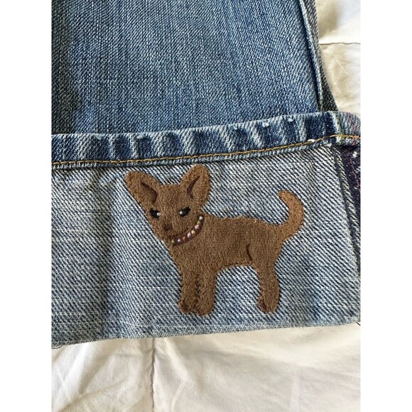Gymboree Kids Jeans 4T Girls Dog Embroidered Cuff Vintage 2007 Size 4 Pants - Picture 2 of 6